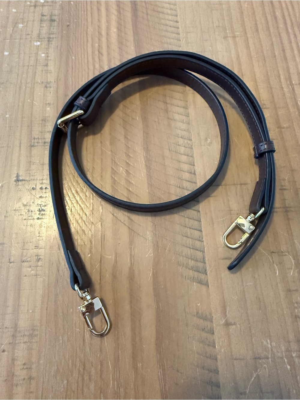 Classic Dark Brown genuine Leather Strap with Gold Clips